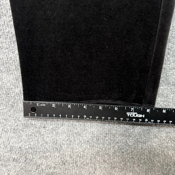 Talbots Pants Womens XL Black Velour High Rise Straight Leg Comfy Holiday NWT - Picture 5 of 11